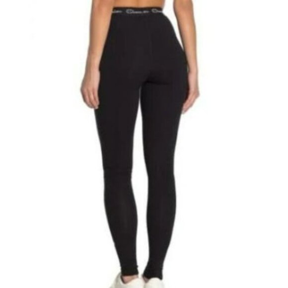 Champion Leggings XS Womens Black Logo Cotton Blend Stretch Sporting - Picture 7 of 7